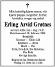 Dødsannonse Erling Arvid Grøtnes