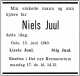 Dødsannonse Niels Øivind Isdahl Juul