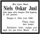 Dødsannonse Niels Oskar Juul