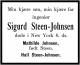 Dødsannonse Sigurd Steen-Johnsen