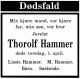 Dødsannonse Thorolf Hammer
