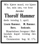 Dødsannonse Thorolf Hammer
