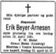 Dødsannonse Erik Reidar Beyer-Arnesen