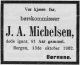 Dødsannonse Jacob Andreas Michelsen
