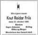 Dødsannonse Knut Reidar Friis