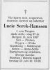 Dødsannonse Lucie Serch-Hanssen