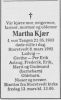 Dødsannonse Martha Kjær