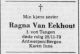 Dødsannonse Ragna van Eekhout