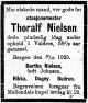 Dødsannonse Thoralf Nielsen
