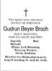 Dødsannonse Gudrun Beyer Broch