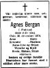 Dødsannonse Agnes Bergan
