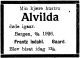 Dødsannonse Alvilda Isdahl
