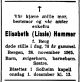 Dødsannonse Elisabeth Hammer