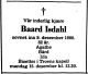 Dødsannonse Baard Isdahl
