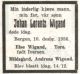 Dødsannonse Johan Lorentz Wigand
