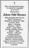 Dødsannonse Johan Odd Hornes