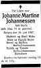 Dødsannonse Johanne Martine Johannessen