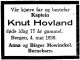 Dødsannonse Knut Hovland