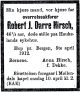 Dødsannonse Robert Jacob Darre Hirsch