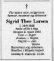 Dødsannonse Sigrid Thee Larsen, født Nielsen
